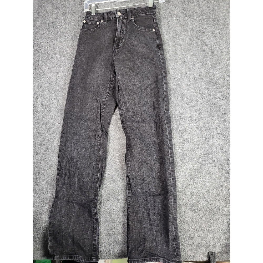 Madewell Curvy 90S Straight Jeans Women Sz 23 Charcoal Black Hipster Punk Work